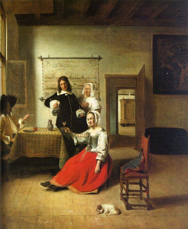 Pieter de Hooch Woman Drinking with Soldiers china oil painting image